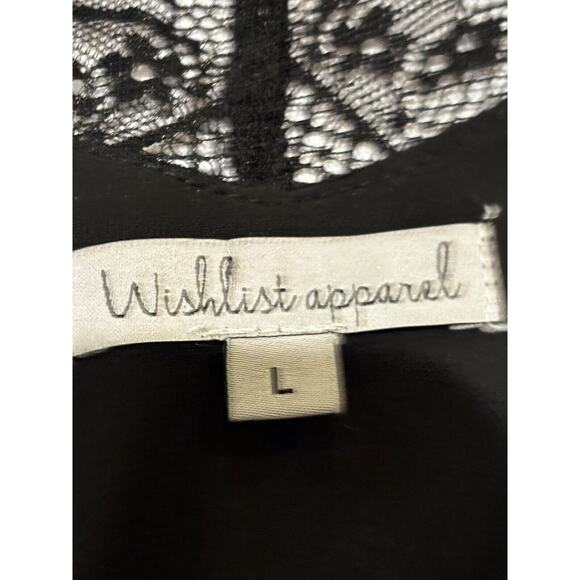Wishlist Flow Camisole Top Sz L Black Lace V Neck Capsule Minimalist babydoll - Picture 4 of 8
